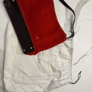 kate spade Rust Corduroy Shoulder Bag with Dark Brown Trim